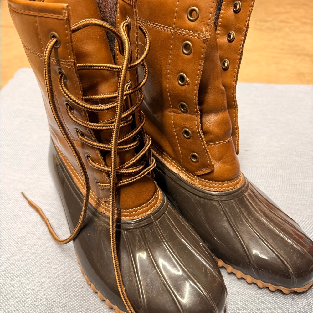Women's SPORTO Brown Waterproof Duck Boots — Lace-Up Winter Boot